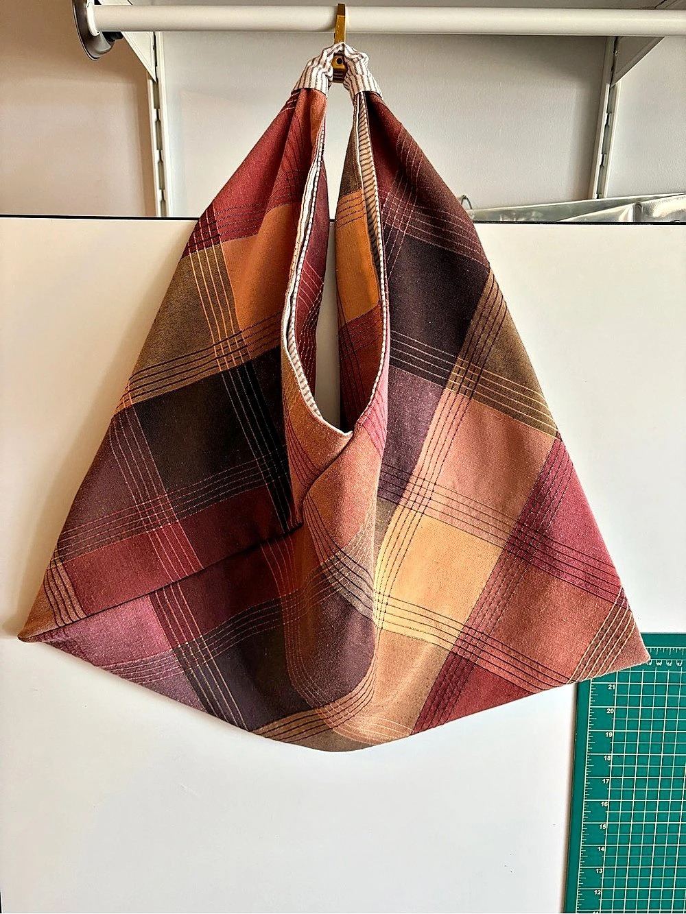 LARGE SIZE Handmade Upcycled Materials Origami Tote Bag
